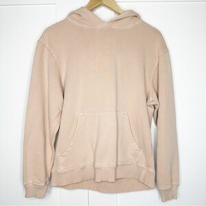 Elwood core hoodie XS tan heavyweight boxy neutral organic cotton pocket cozy